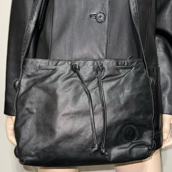 Carlos Falchi Black Drawstring Crossbody - Picture 15 of 16